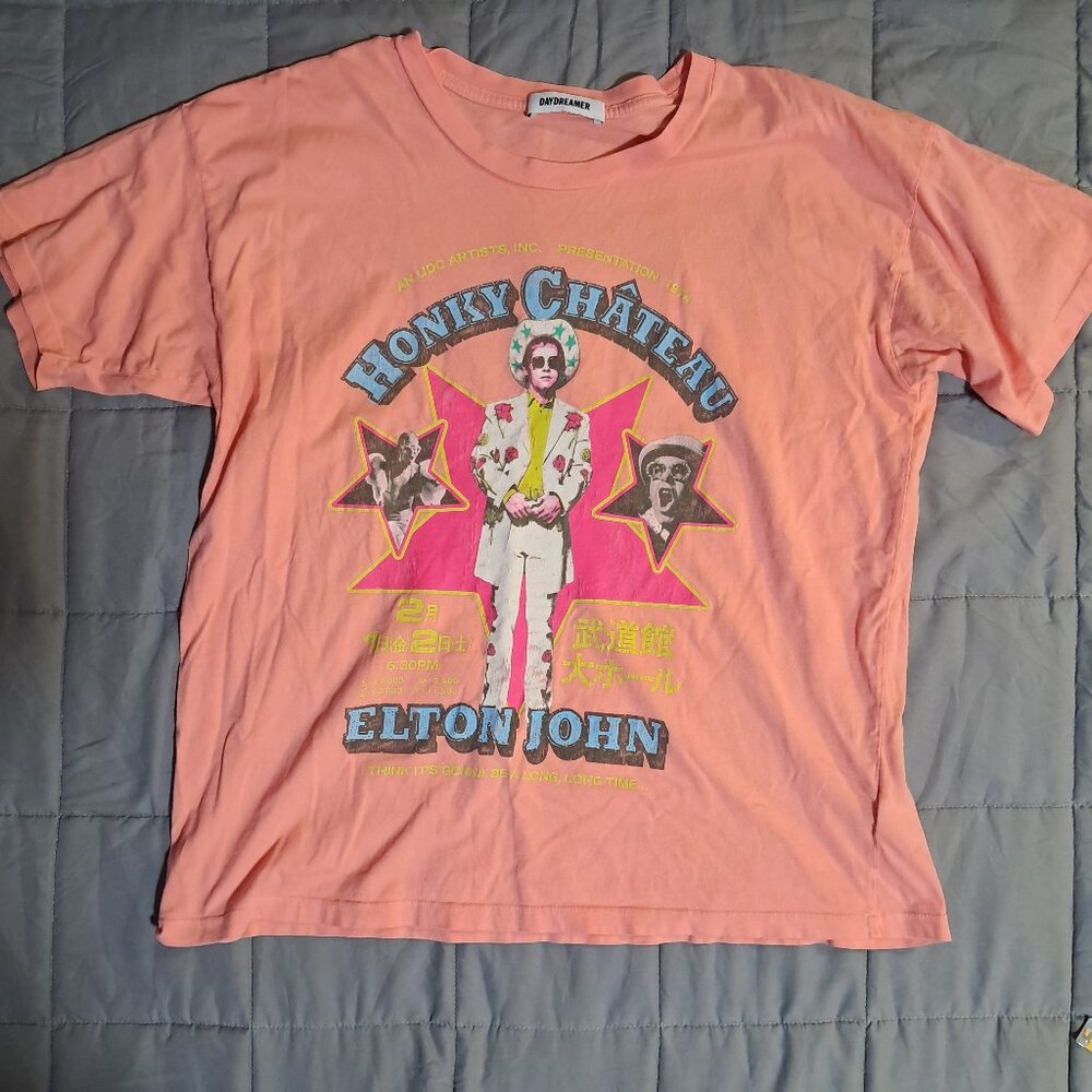 Elton John Honky Chateau Rocket Man Daydreamer Graphic Tee XL Unisex Double Side